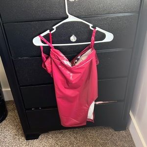 Red skirt and crop top